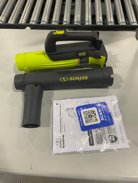 SUN JOE 24-VOLT ION+ JET BLOWER CORDLESS COMPACT TURBINE TOOL ONLY - GREEN/BLACK