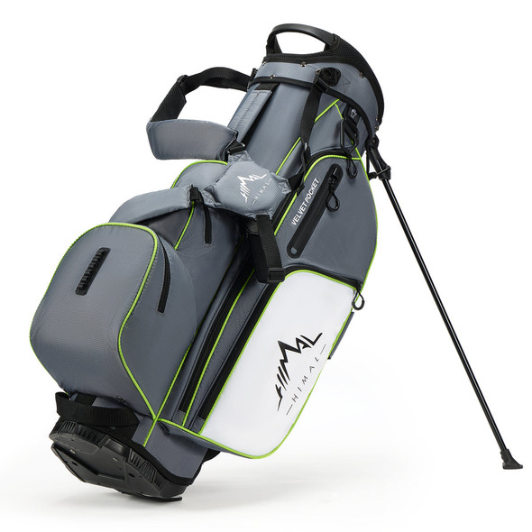 HIMAL 4-WAY FULL-LENGTH GOLF STAND BAG - STEEL GRAY/WHITE/GREEN HIMAL 4-WAY FULL-LENGTH GOLF STAND BAG - STEEL GRAY/WHITE/GREEN