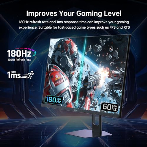 KTC 27" QHD GAMING MONITOR 180HZ 1MS GTG FAST IPS 2K COMPUTER GAMER - BLACK KTC 27" QHD GAMING MONITOR 180HZ 1MS GTG FAST IPS 2K COMPUTER GAMER - BLACK