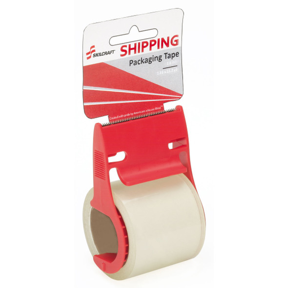 SKILCRAFT NSN6758745 1.5 IN. SHIPPING PACKAGING TAPE WITH DISPENSER CLEAR - RED SKILCRAFT NSN6758745 1.5 IN. SHIPPING PACKAGING TAPE WITH DISPENSER CLEAR - RED