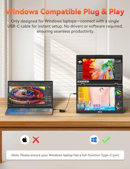 HOTYEAH TRIPLE LAPTOP SCREEN EXTENDER 15.6" FOLDING PORTABLE USB C - BLACK HOTYEAH TRIPLE LAPTOP SCREEN EXTENDER 15.6" FOLDING PORTABLE USB C - BLACK