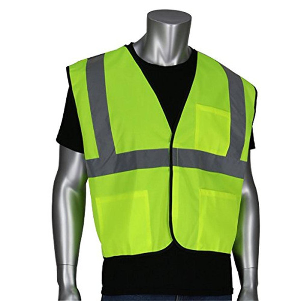 SAFETY WORKS CLASS-2 SAFETY VEST POLY LIME GREEN REFLECTIVE STRIPES LARGE New SAFETY WORKS CLASS-2 SAFETY VEST POLY LIME GREEN REFLECTIVE STRIPES LARGE New