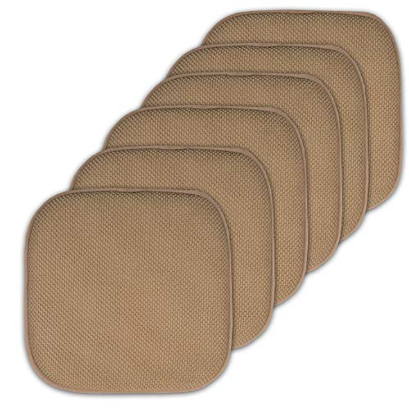 Sweet Home Collection Cushion Memory Foam Chair Pads Honeycomb Back - Taupe