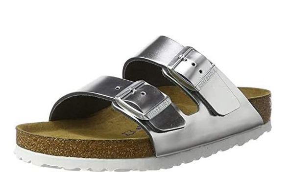 BIRKENSTOCK ARIZONA NL SFB - SIZE: WOMEN 10 - METALLIC SILVER BIRKENSTOCK ARIZONA NL SFB - SIZE: WOMEN 10 - METALLIC SILVER