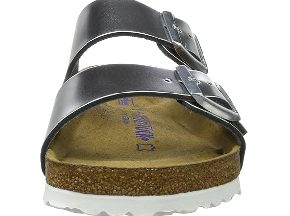BIRKENSTOCK ARIZONA NL SFB - SIZE: WOMEN 10 - METALLIC SILVER BIRKENSTOCK ARIZONA NL SFB - SIZE: WOMEN 10 - METALLIC SILVER