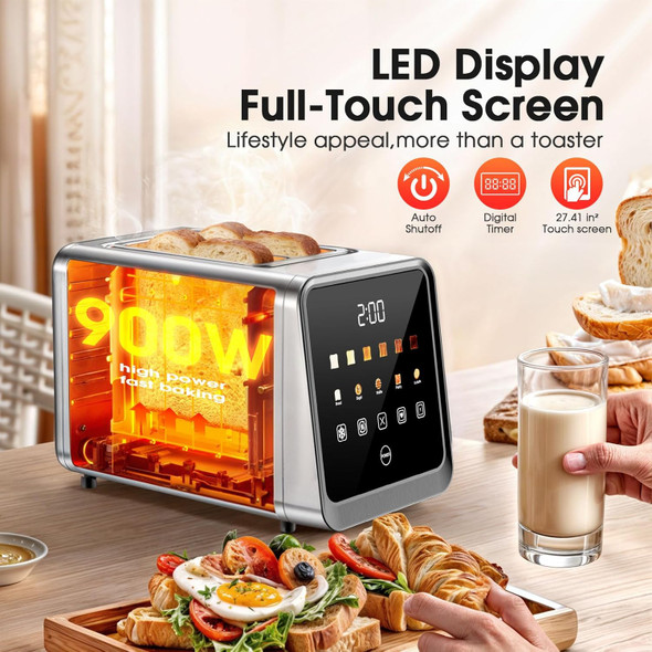 GENERIC TOUCH SCREEN TOASTER 2 SLICE, STAINLESS STEEL SMART DIGITAL TOASTERS GENERIC TOUCH SCREEN TOASTER 2 SLICE, STAINLESS STEEL SMART DIGITAL TOASTERS