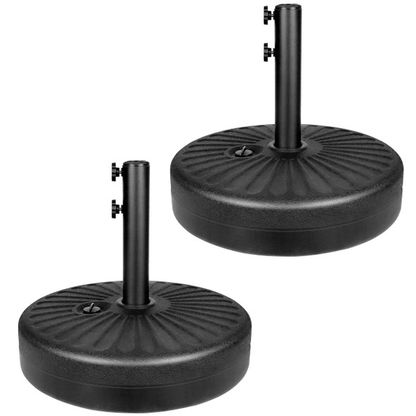 Simple Deluxe 20" Round Heavy Duty Patio Umbrella Base, 2 Pack - Black