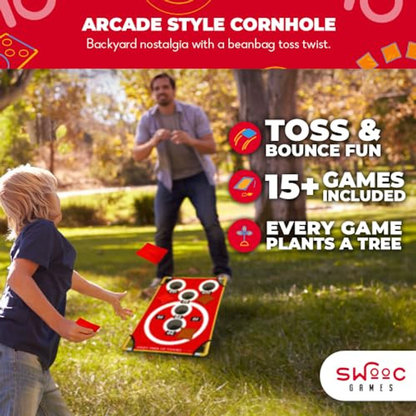 SWOOC GAMES - CONEY ISLAND TOSSâ„¢ ARCADE STYLE CORNHOLE BOARD - RED SWOOC GAMES - CONEY ISLAND TOSSâ„¢ ARCADE STYLE CORNHOLE BOARD - RED