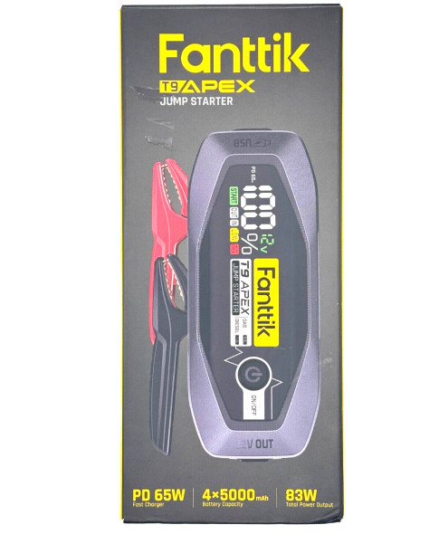 FANTTIK RECHARGEABLE FANTTIK T9 APEX 3000 AMP JUMP STARTER. PD 65W FAST CHARGER FANTTIK RECHARGEABLE FANTTIK T9 APEX 3000 AMP JUMP STARTER. PD 65W FAST CHARGER
