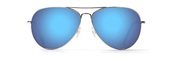 MAUI JIM MEN'S AND WOMEN'S MAVERICKS POLARIZED AVIATOR SUNGLASSES SILVER/BLUE MAUI JIM MEN'S AND WOMEN'S MAVERICKS POLARIZED AVIATOR SUNGLASSES SILVER/BLUE