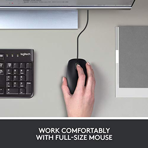 Logitech B100 Wired Mouse for Computer and Laptop, USB Corded Mouse - Black New