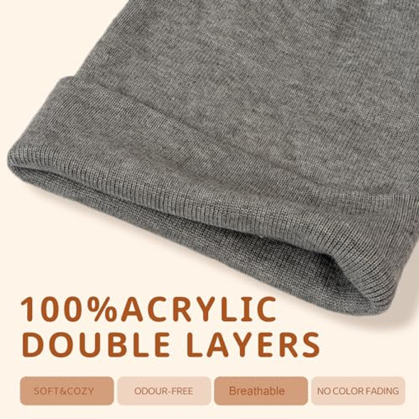 ZOORON Kids Beanie Boys Girls Beanies Winter Hats Knit Warm Caps - GRAY ZOORON Kids Beanie Boys Girls Beanies Winter Hats Knit Warm Caps - GRAY