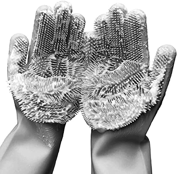 Yinceber Silicone Dishwashing Gloves, V Gloves, Gray L New Yinceber Silicone Dishwashing Gloves, V Gloves, Gray L New