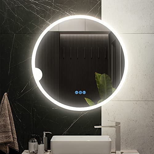 Vlsrka 24" LED Bathroom Mirror RGB Color Changing Lighted Makeup Mirror -White