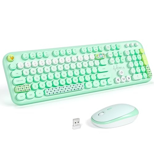 KNOWSQT WIRELESS KEYBOARD AND MOUSE COMBO - FULL-SIZED TYPEWRITER - LOVELY GREEN KNOWSQT WIRELESS KEYBOARD AND MOUSE COMBO - FULL-SIZED TYPEWRITER - LOVELY GREEN
