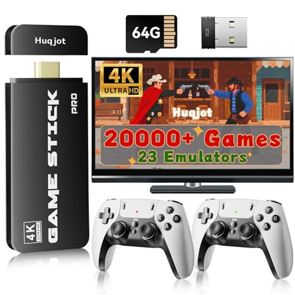 HUQJOT 2025 Upgrade Retro Gaming Console Pro Video Games 4K HDMI 64G - BLACK HUQJOT 2025 Upgrade Retro Gaming Console Pro Video Games 4K HDMI 64G - BLACK