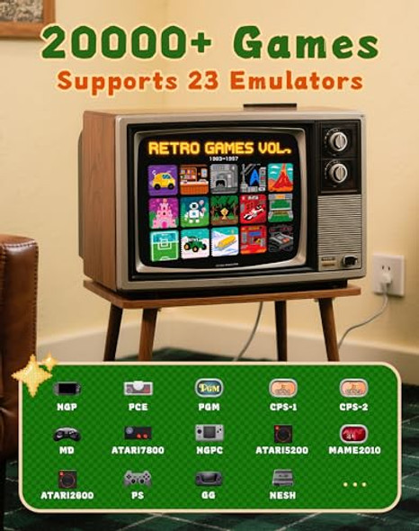 HUQJOT 2025 Upgrade Retro Gaming Console Pro Video Games 4K HDMI 64G - BLACK HUQJOT 2025 Upgrade Retro Gaming Console Pro Video Games 4K HDMI 64G - BLACK