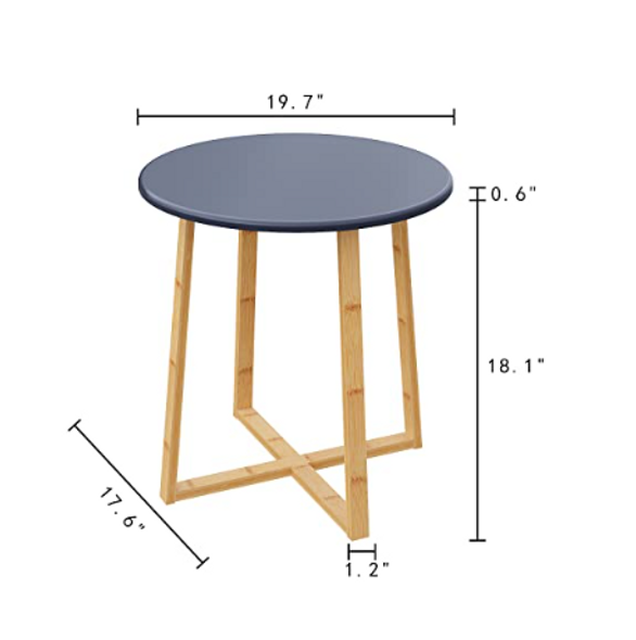 BAMEOS SIDE TABLE MODERN NIGHTSTAND ROUND SIDE END ACCENT COFFEE TABLE - GRAY BAMEOS SIDE TABLE MODERN NIGHTSTAND ROUND SIDE END ACCENT COFFEE TABLE - GRAY