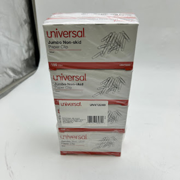 UNIVERSAL 100 PAPER CIPS -JUMBO NON-SKID/8 PACKS - SILVER New UNIVERSAL 100 PAPER CIPS -JUMBO NON-SKID/8 PACKS - SILVER New