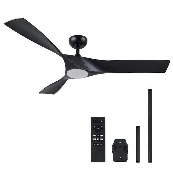 VONLUCE Ceiling Fan Light Remote Control 52 Inch Modern 3 Blades - BLACK VONLUCE Ceiling Fan Light Remote Control 52 Inch Modern 3 Blades - BLACK