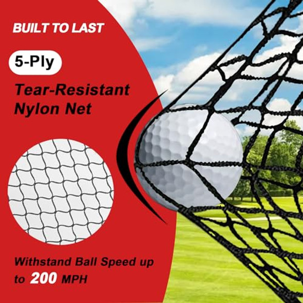 VBSD 10x7FT Golf Practice Net and Mat Target Cloth 7 Tees 6 Balls - RED VBSD 10x7FT Golf Practice Net and Mat Target Cloth 7 Tees 6 Balls - RED