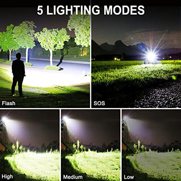OMALIGHT Rechargeable LED Tactical Flashlight with Zoomable, 10 Modes - Black OMALIGHT Rechargeable LED Tactical Flashlight with Zoomable, 10 Modes - Black
