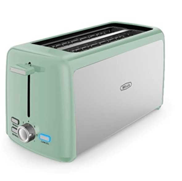 BELLA 4 SLICE TOASTER LONG SLOT REMOVABLE TRAY 7 SHADING TA7402-UL - SAGE