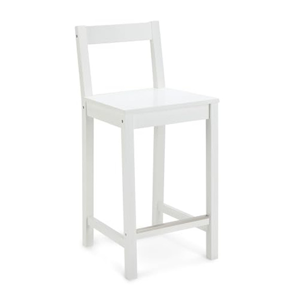 AMAZON BASICS WOODEN BAR STOOL BACKREST 24", WHITE, 1 UNIT - WHITE