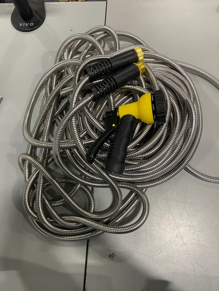 ANUFLES HEAVY-DUTY STAINLESS STEEL GARDEN HOSE - ULTRA-FLEXIBLE - BLACK/YELLOW