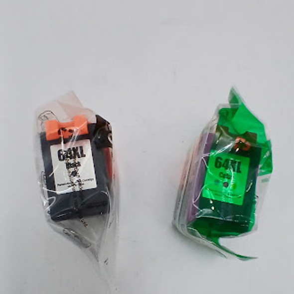 ADOCCUR 64XL INK CARTRIDGE REPLACEMENT FOR HP 64XL INK (2 PACK) - BLACK/COLOR New ADOCCUR 64XL INK CARTRIDGE REPLACEMENT FOR HP 64XL INK (2 PACK) - BLACK/COLOR New