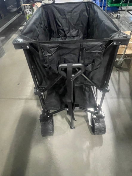 DOUBLE DECKER WAGON LARGE BEACH WAGON BIG WHEELS FOR SAND - BLACK