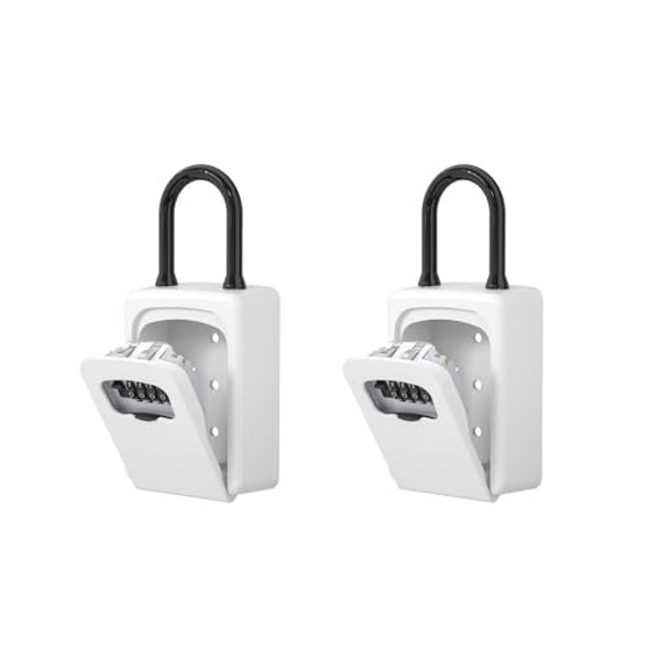 FAYLEEKO PORTABLE KEY LOCK BOX, UPGRADE CLEARLY VISIBLE NUMBERS - WHITE FAYLEEKO PORTABLE KEY LOCK BOX, UPGRADE CLEARLY VISIBLE NUMBERS - WHITE
