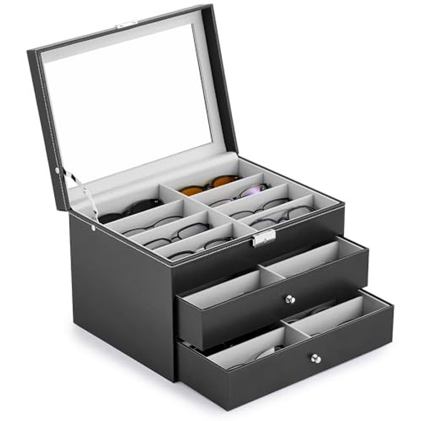 CO-Z 24 COMPARTMENT SUNGLASSES ORGANIZER - BLACK CO-Z 24 COMPARTMENT SUNGLASSES ORGANIZER - BLACK