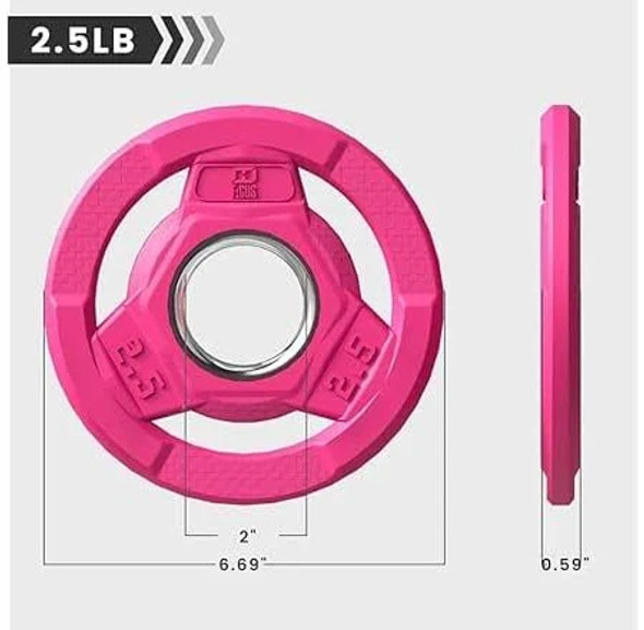 FAGUS H COLOR CODED WEIGHT PLATE 2IN GRIP PLATE, 2.5LB PAIR - PINK FAGUS H COLOR CODED WEIGHT PLATE 2IN GRIP PLATE, 2.5LB PAIR - PINK