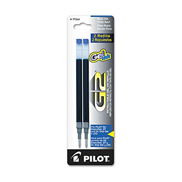 PILOT G2 GEL INK REFILLS, FINE POINT 0.7 MM, BLUE, PACK OF 2 PIL77241 New PILOT G2 GEL INK REFILLS, FINE POINT 0.7 MM, BLUE, PACK OF 2 PIL77241 New