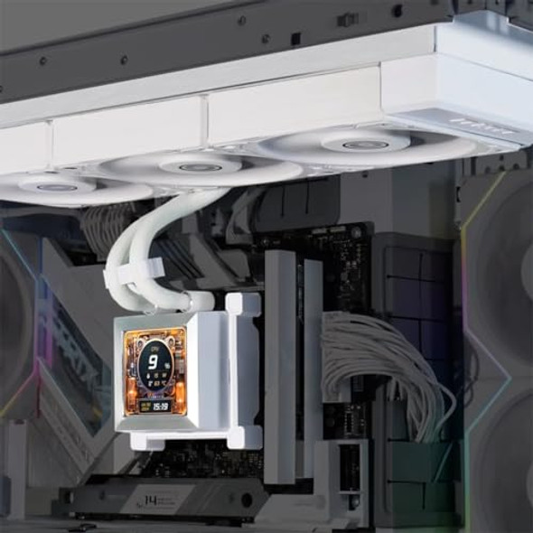 LIAN-LI HYDROSHIFT LCD 360S PERFORMANCE 360MM AIO CPU LIQUID COOLER - WHITE LIAN-LI HYDROSHIFT LCD 360S PERFORMANCE 360MM AIO CPU LIQUID COOLER - WHITE