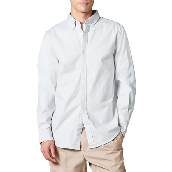AMAZON ESSENTIALS MEN'S OXFORD SHIRT, SLIM FIT STRETCH MEN SMALL - LIGHT GRAY New AMAZON ESSENTIALS MEN'S OXFORD SHIRT, SLIM FIT STRETCH MEN SMALL - LIGHT GRAY New