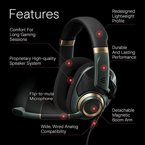 EPOS H6 PRO Open Acoustic Wired Gaming Headset 1000970 - Racing Green