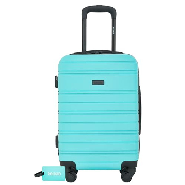 KENSIE PEONIES HARDSIDE CARRY-ON LUGGAGE WITH ID TAG 22 INCH KN-88332-440 - BLUE KENSIE PEONIES HARDSIDE CARRY-ON LUGGAGE WITH ID TAG 22 INCH KN-88332-440 - BLUE