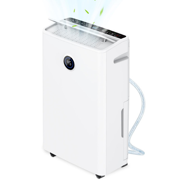 OGACFO 4500 SQ. FT DEHUMIDIFIER 50-70 PINTS LARGE, DRAIN HOSE, FDD25-5290ZV1R5 OGACFO 4500 SQ. FT DEHUMIDIFIER 50-70 PINTS LARGE, DRAIN HOSE, FDD25-5290ZV1R5
