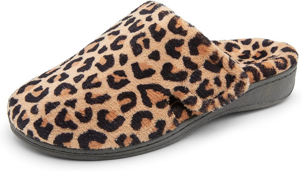 VIONIC WOMEN'S INDULGE GEMMA MULE SLIPPERS SIZE 11 - LEOPARD VIONIC WOMEN'S INDULGE GEMMA MULE SLIPPERS SIZE 11 - LEOPARD