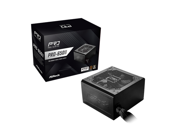 ASRock PRO Series PRO-650B 650 W ATX 3.1 Compatible 80 PLUS BRONZE Certified