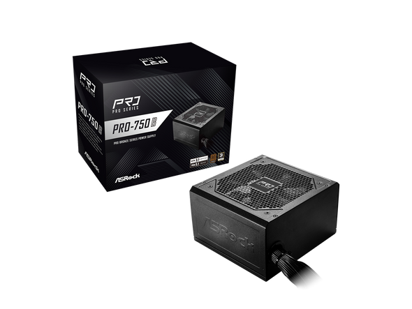 ASRock PRO Series PRO-750B 750 W ATX 3.1 Compatible 80 PLUS BRONZE Certified