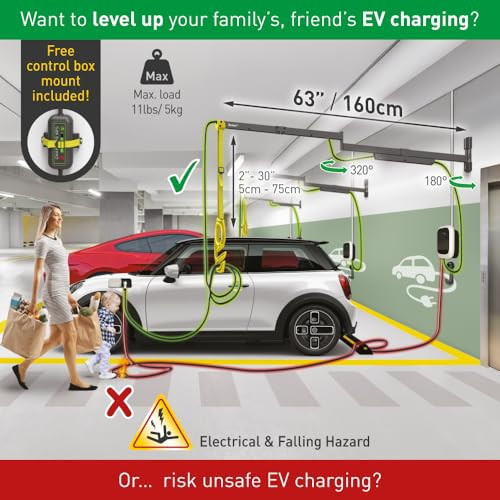 Balkan Barqan 63" Wall Mount Retractor Arm Protective Cable WP-YA-25-13