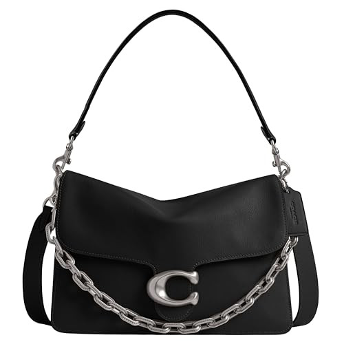 COACH SOFT GRAIN CHAIN TABBY SHOULDER BAG 30 - BLACK