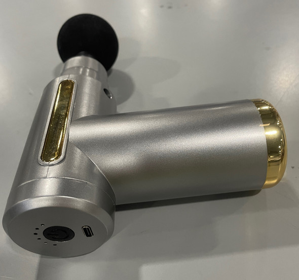 GENERIC MASSAGE GUN 6 SPEED - SILVER GRAY/GOLD
