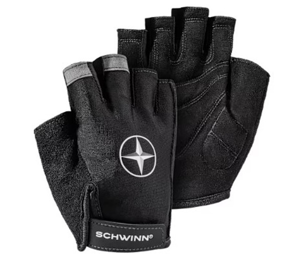SCHWINN HALF-FINGER CYCLING GLOVES - SIZE S/M - BLACK New SCHWINN HALF-FINGER CYCLING GLOVES - SIZE S/M - BLACK New