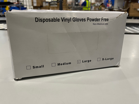 GENERIC POWDER FREE, LATEX FREE, DISPOSABLE VINYL GLOVES, SIZE L PACK OF 100 New