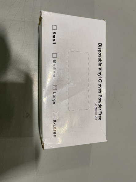 GENERIC POWDER FREE, LATEX FREE, DISPOSABLE VINYL GLOVES, SIZE L PACK OF 100 New