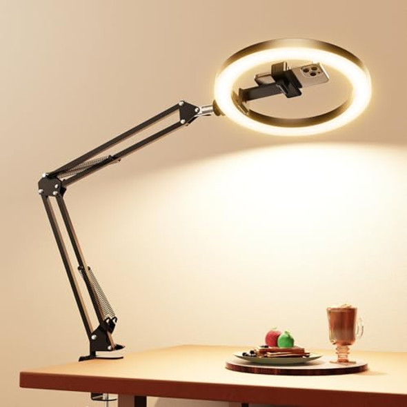 Evershop Upgrade Ring Light Overhead Light 10” Selfie Light Stand F-619 - BLACK Evershop Upgrade Ring Light Overhead Light 10” Selfie Light Stand F-619 - BLACK